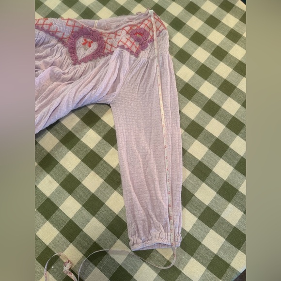 Free People Begonia Embroidered Bohemian Top in Lilac - Picture 13 of 14